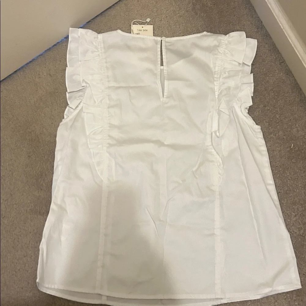 Tyler Boe White Ruffle Sleeve Top - Picture 6 of 7